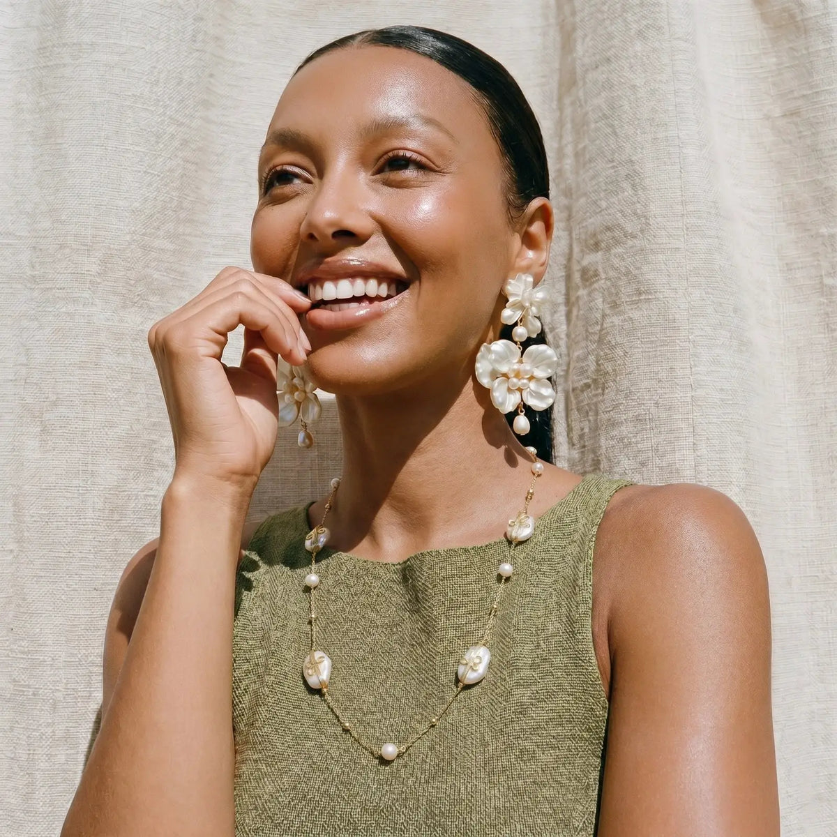 Baroque Pearl Garden Necklace by Aurora Beauty