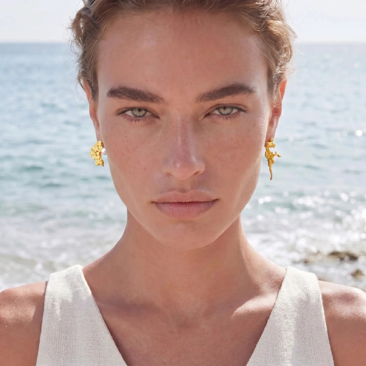 Coral Reef Asymmetrical Studs by Aurora Beauty