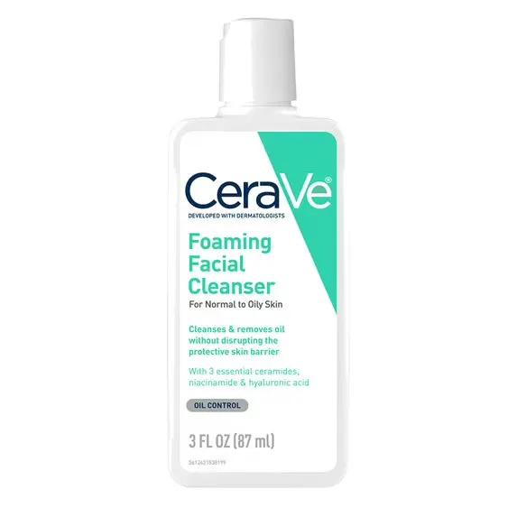 CeraVe Foaming Facial Cleanser, Liquid, 3 fl oz (Travel Size) by Pasteur Pharmacy