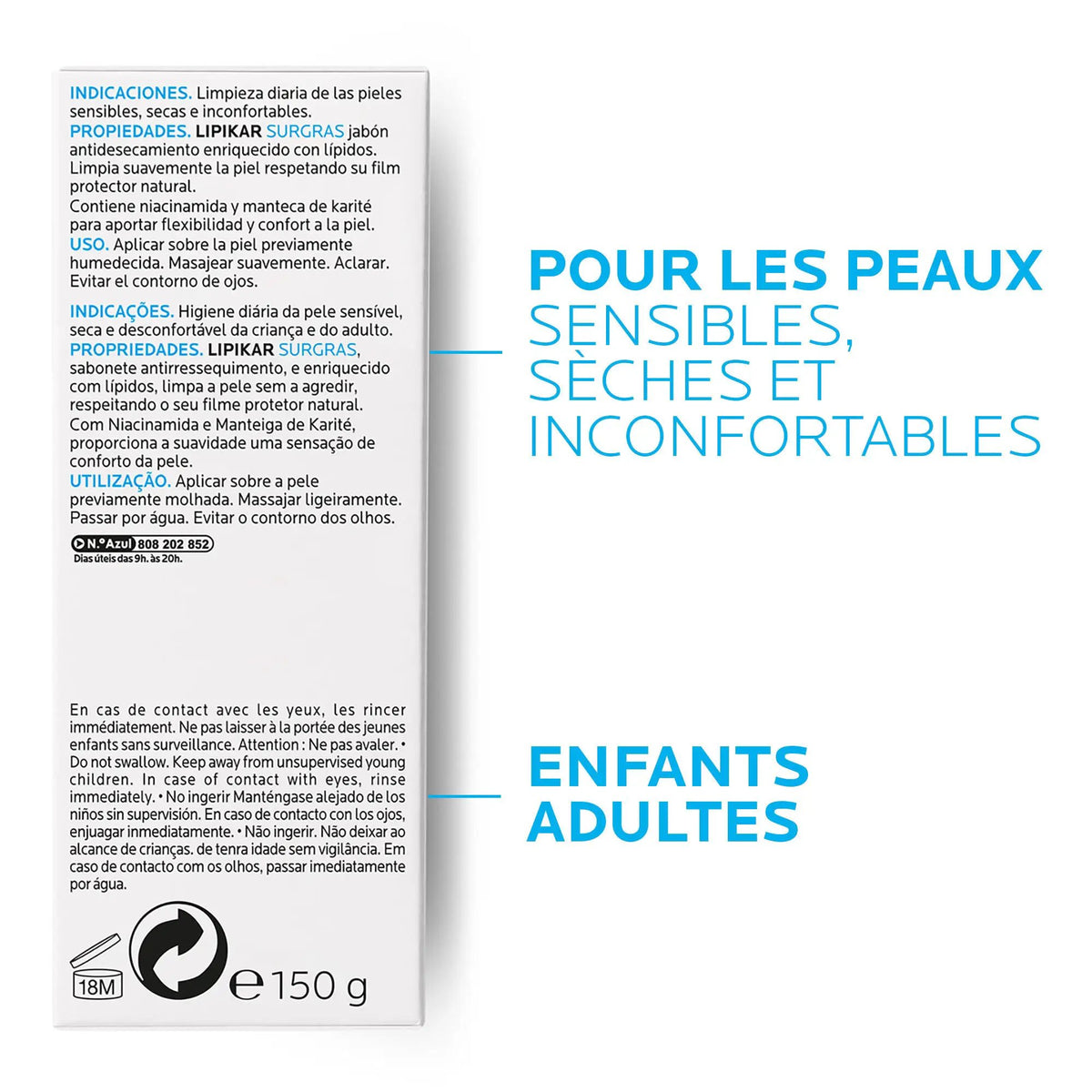 La Roche-Posay Lipikar Surgras Cleansing Bar by Paris Pharmacy