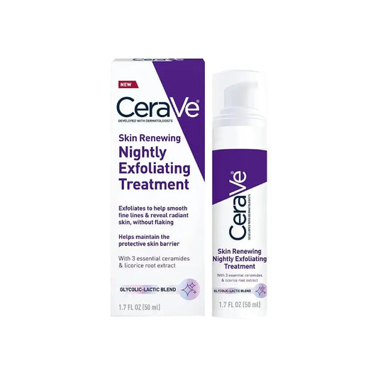 CeraVe Skin Renewing Nightly Exfoliating Treatment Glycolic Acid Face Serum - 1 Fl Oz by Pasteur Pharmacy