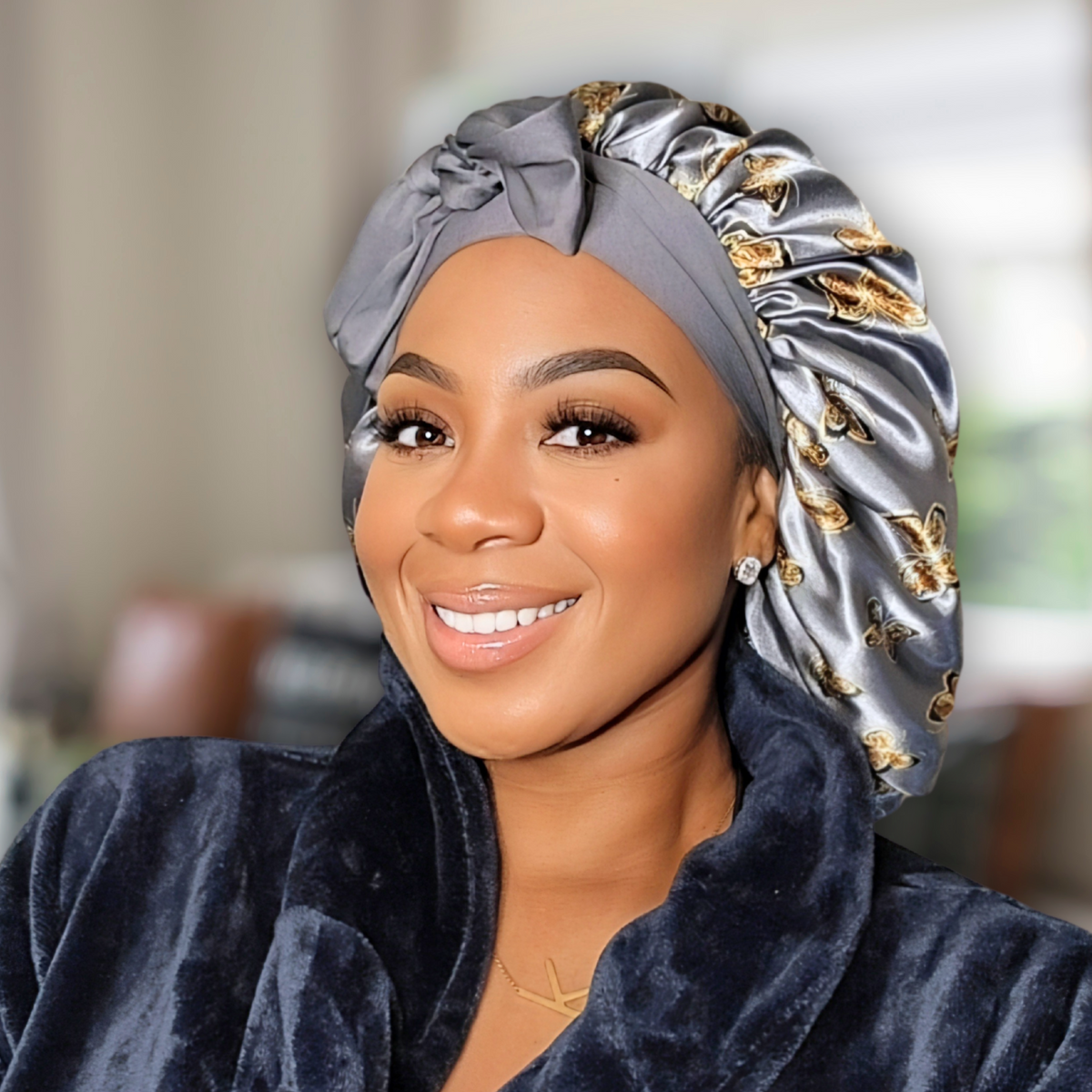 Satin Hair Bonnet for Sleeping – Adjustable Stretch Tie by PHC