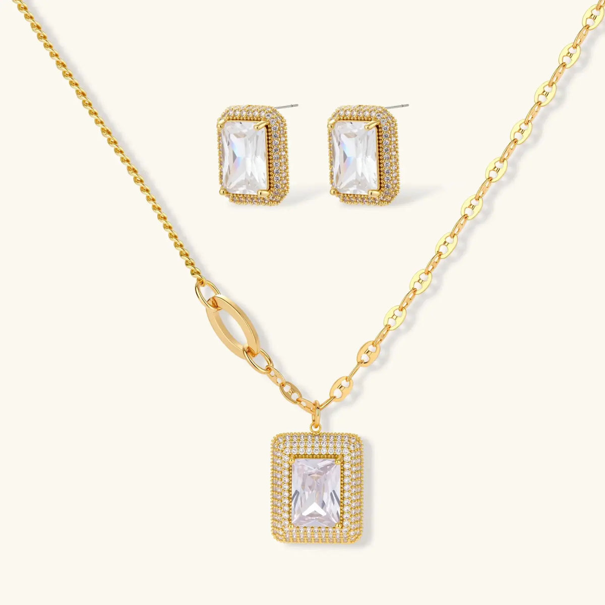 Emerald Cut Halo Set by Aurora Beauty