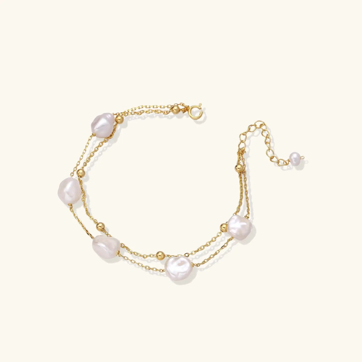 Baroque Pearl Layered Bracelet by Aurora Beauty