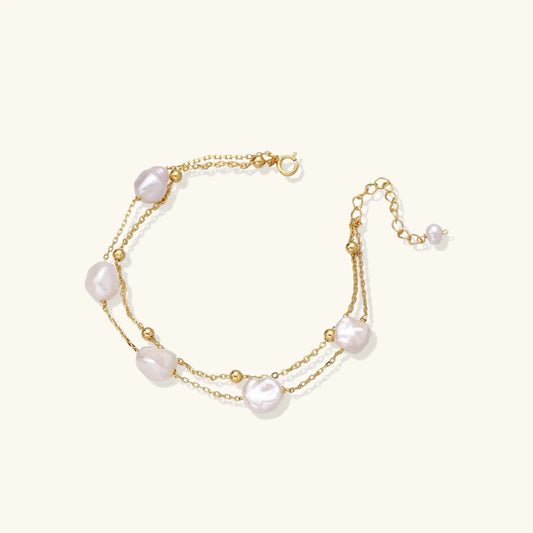 Baroque Pearl Layered Bracelet by Aurora Beauty