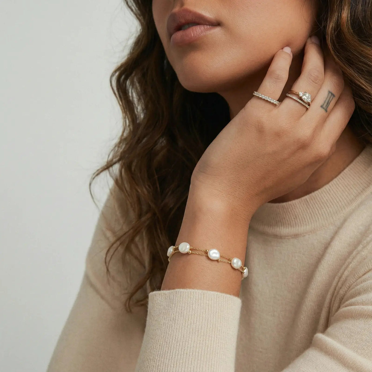 Baroque Pearl Layered Bracelet by Aurora Beauty