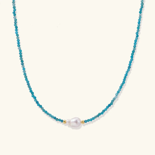 Apatite Dreams Pearl Necklace by Aurora Beauty
