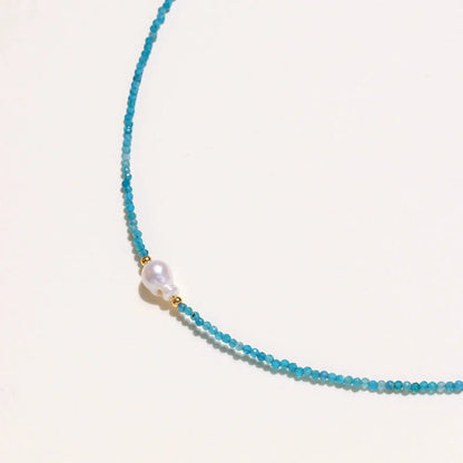 Apatite Dreams Pearl Necklace by Aurora Beauty