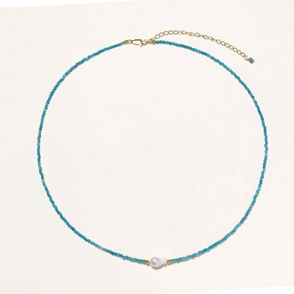 Apatite Dreams Pearl Necklace by Aurora Beauty