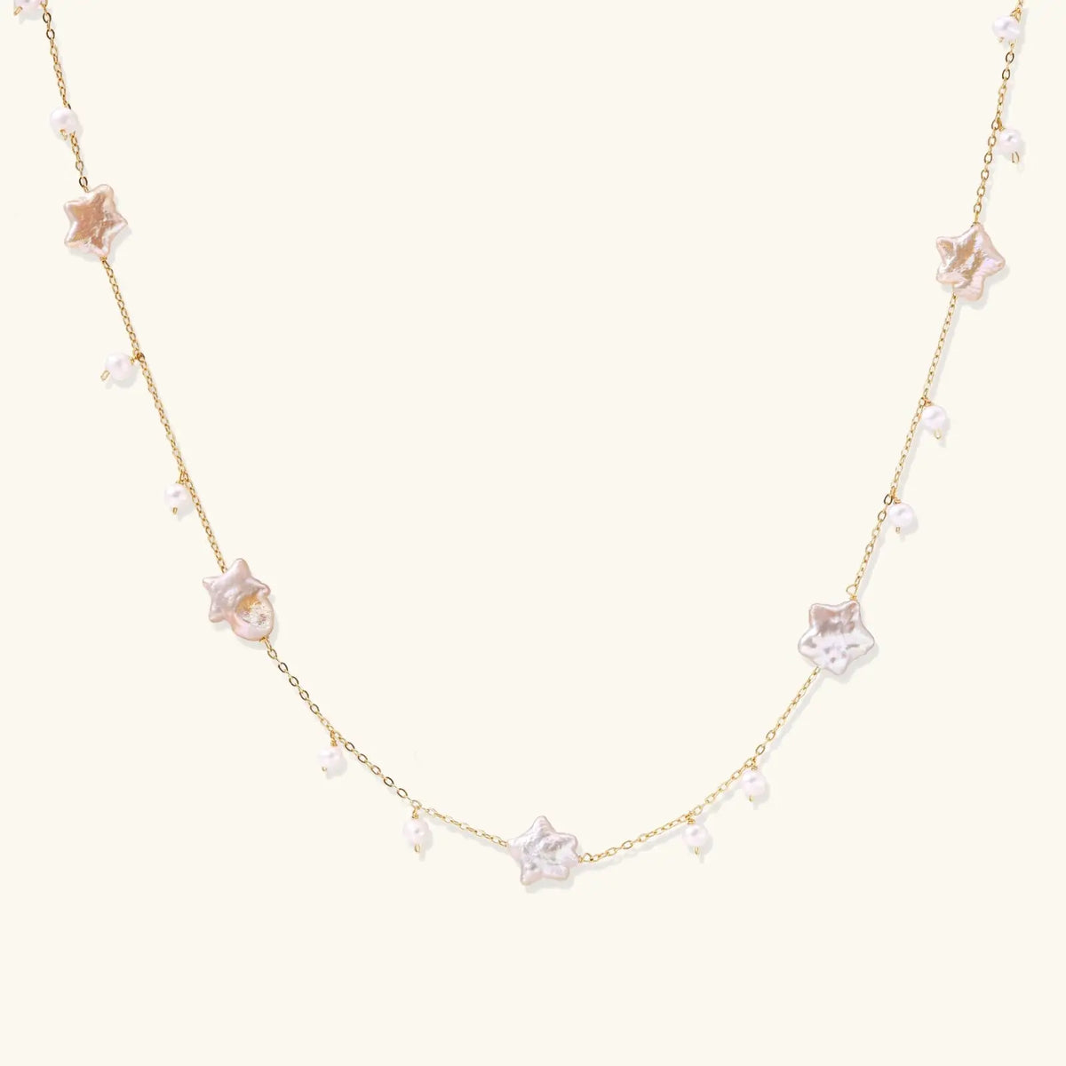 Celestial Pearl Stars Necklace by Aurora Beauty
