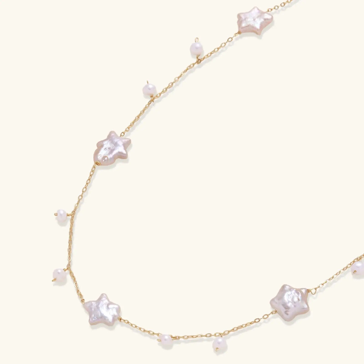 Celestial Pearl Stars Necklace by Aurora Beauty