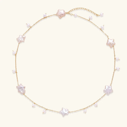 Celestial Pearl Stars Necklace by Aurora Beauty