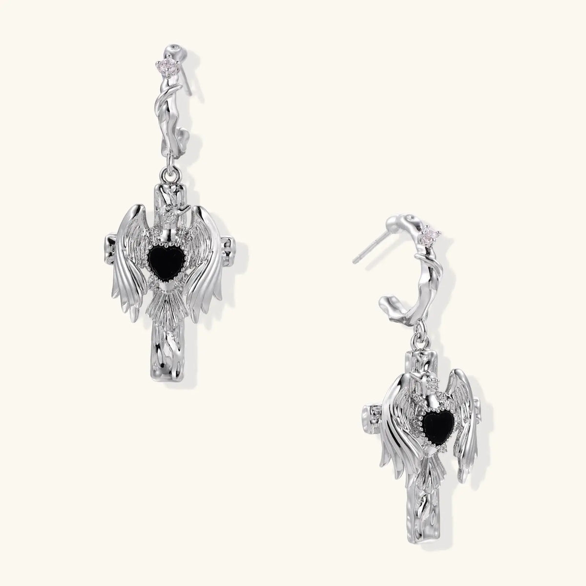 Guardian Angel Wing Hoops by Aurora Beauty