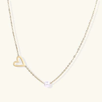 Pearl Heart Embrace Necklace by Aurora Beauty