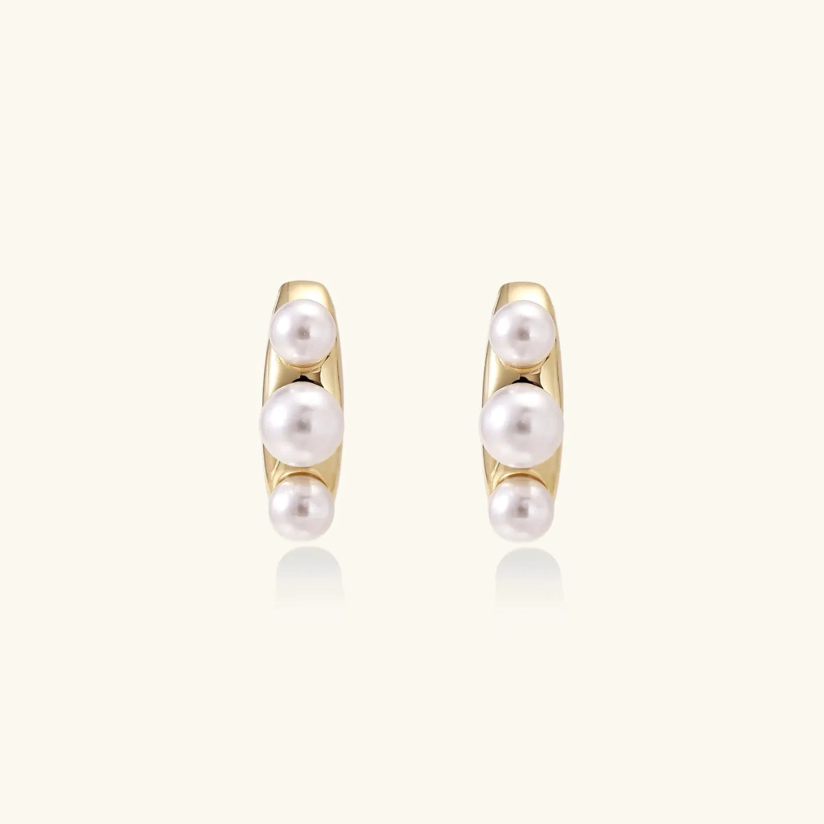 Pearl Trio Curve Studs by Aurora Beauty