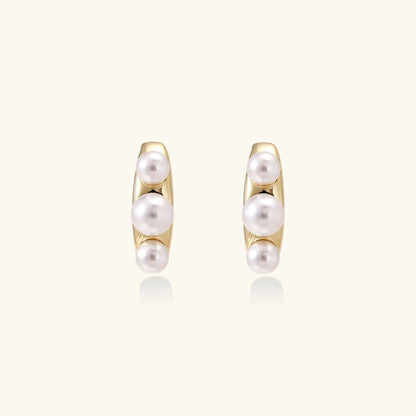 Pearl Trio Curve Studs by Aurora Beauty
