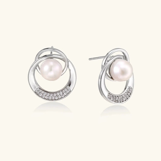 Pearl Orbit Studs by Aurora Beauty