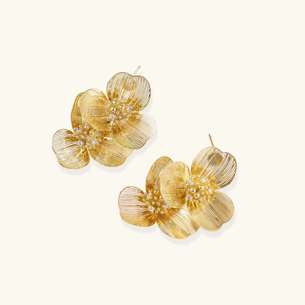 Golden Bloom Double Earrings by Aurora Beauty