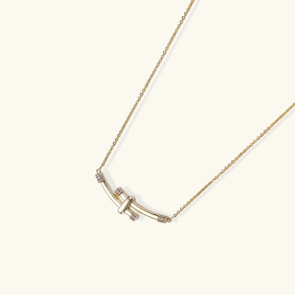 Bamboo Crystal Arc Necklace by Aurora Beauty