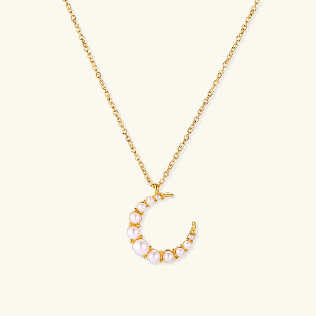 Luna Pearl Crescent Necklace by Aurora Beauty