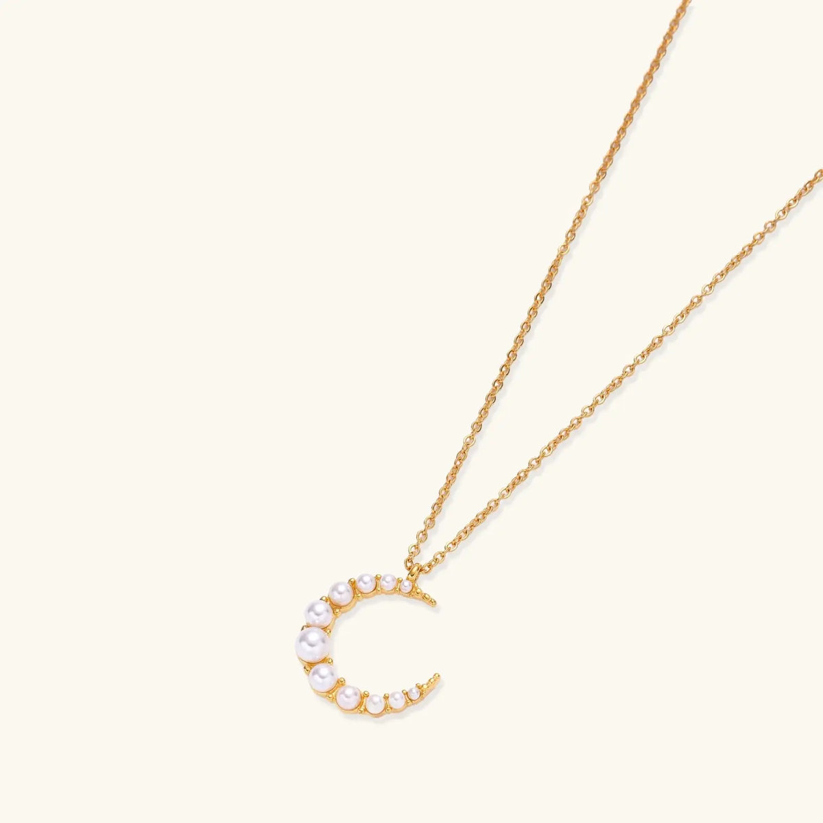 Luna Pearl Crescent Necklace by Aurora Beauty