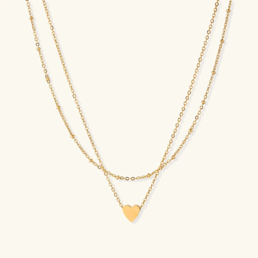Layered Heart Necklace by Aurora Beauty
