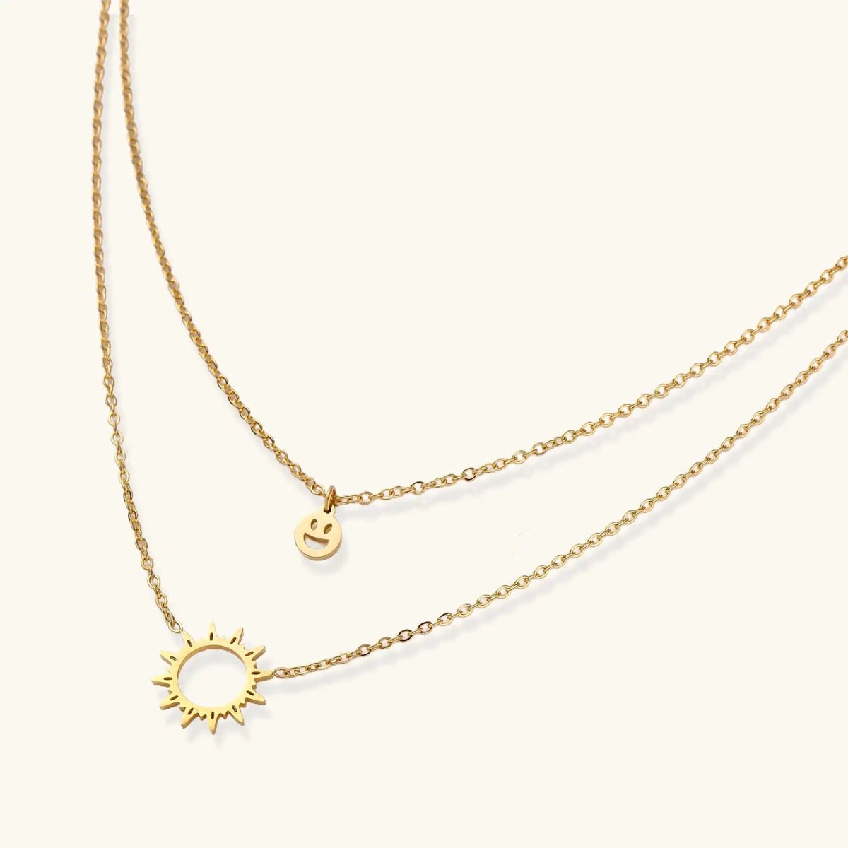 Sunshine Smiley Layered Necklace by Aurora Beauty