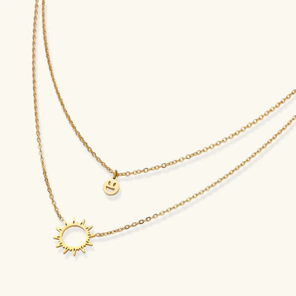 Sunshine Smiley Layered Necklace by Aurora Beauty