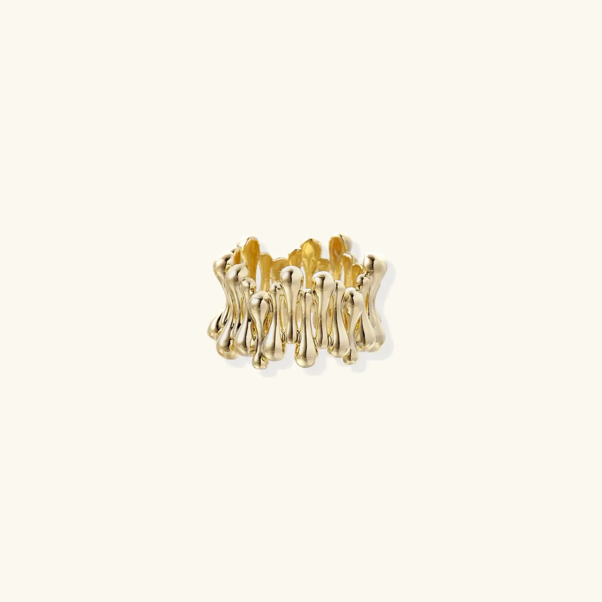 Golden Rope Sculpture Ring by Aurora Beauty