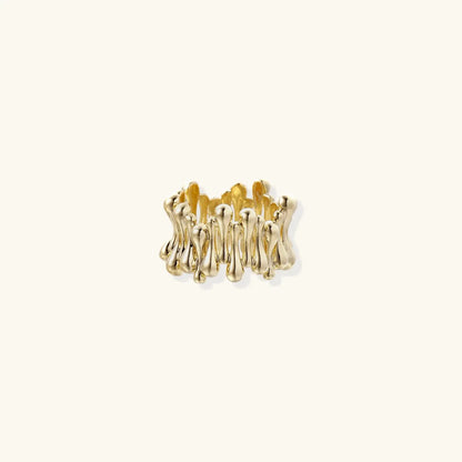 Golden Rope Sculpture Ring by Aurora Beauty