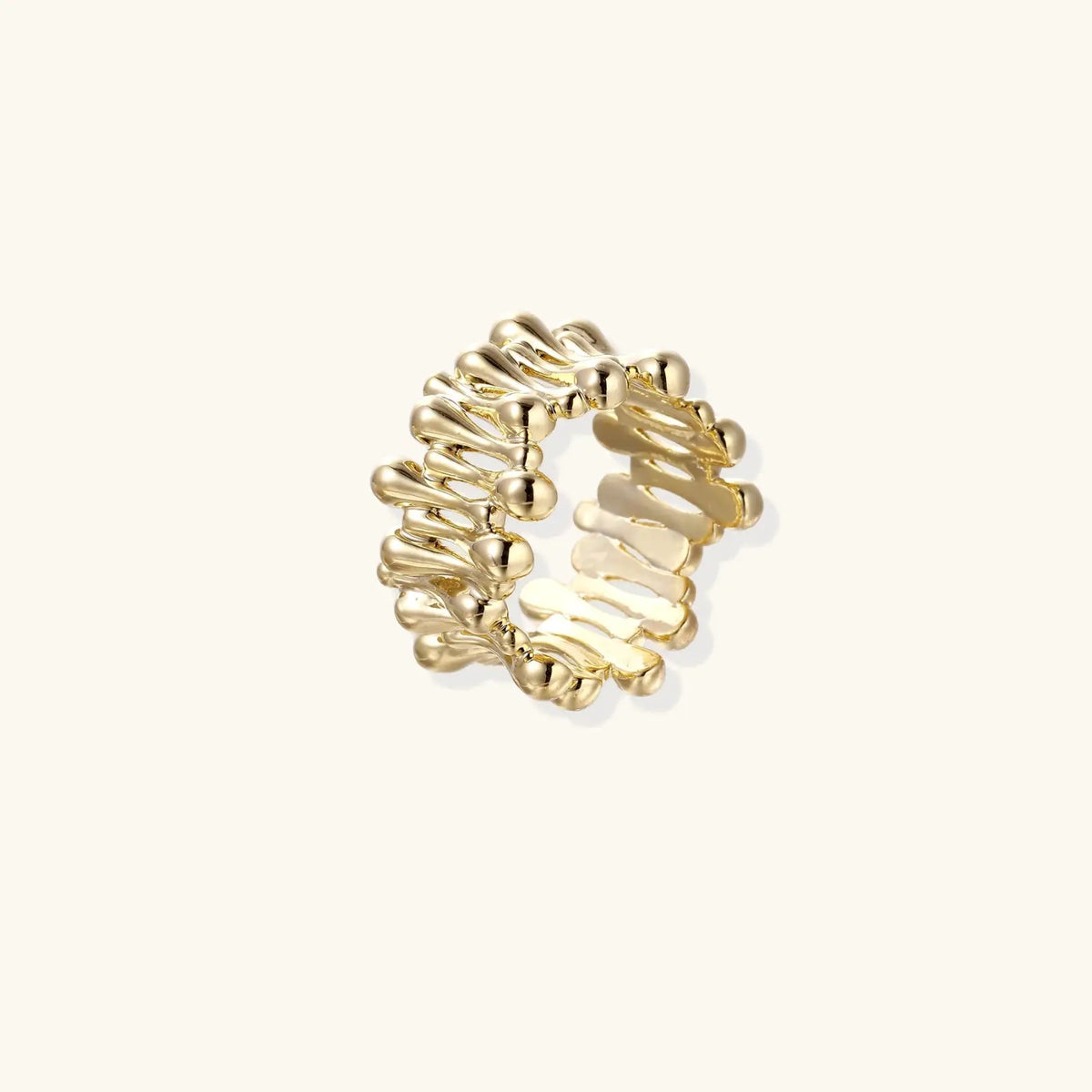 Golden Rope Sculpture Ring by Aurora Beauty