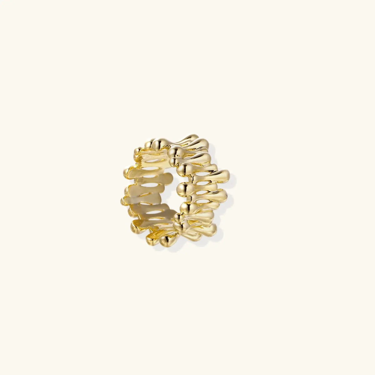 Golden Rope Sculpture Ring by Aurora Beauty