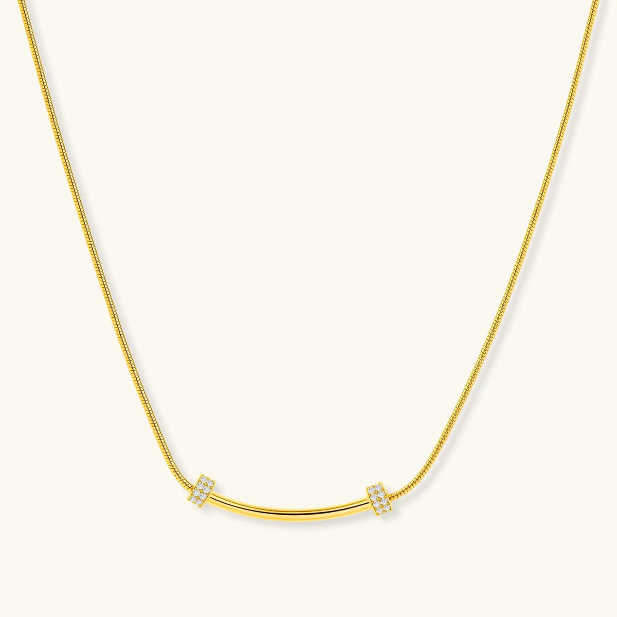 Curved Spark Bar Necklace by Aurora Beauty