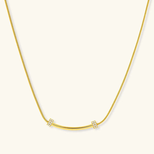 Curved Spark Bar Necklace by Aurora Beauty