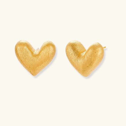 Brushed Heart Studs by Aurora Beauty