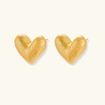 Brushed Heart Studs by Aurora Beauty
