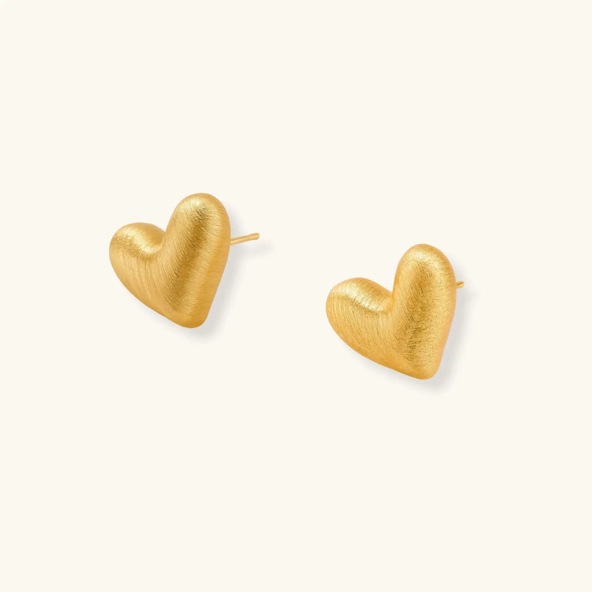 Brushed Heart Studs by Aurora Beauty