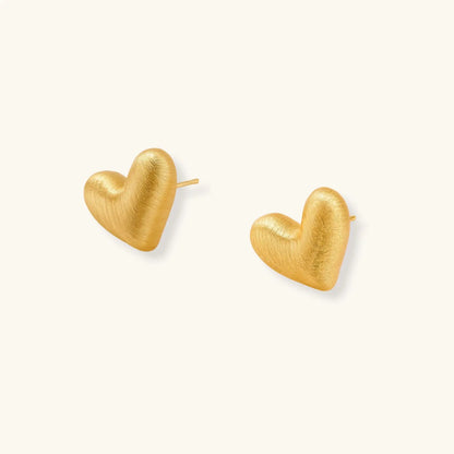 Brushed Heart Studs by Aurora Beauty