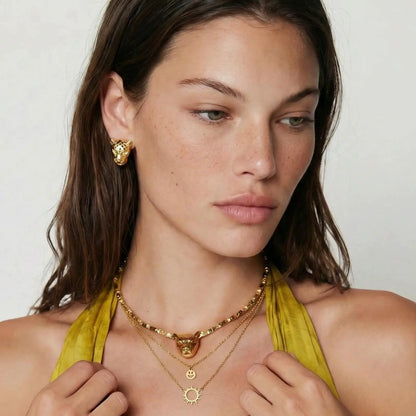 Sunshine Smiley Layered Necklace by Aurora Beauty
