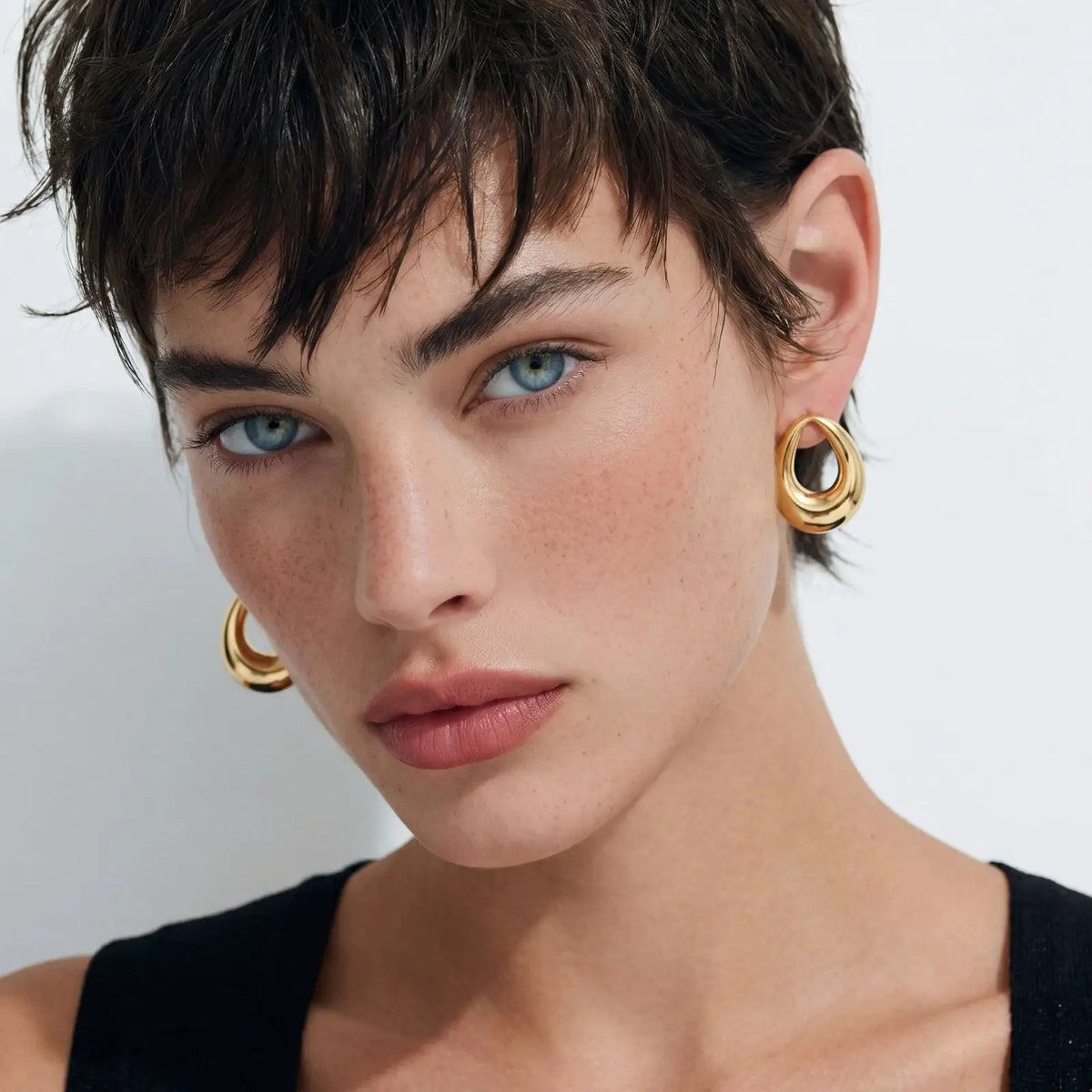 Golden Loop Studs by Aurora Beauty