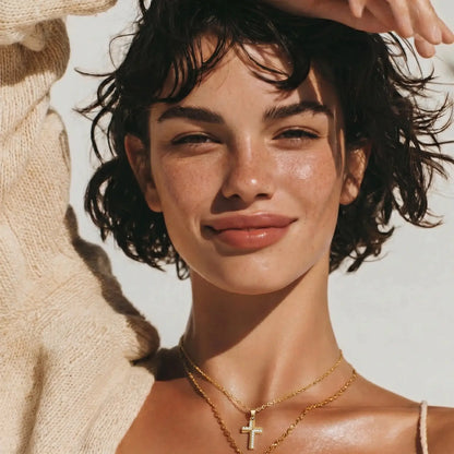 Divine Radiance Cross Necklace by Aurora Beauty