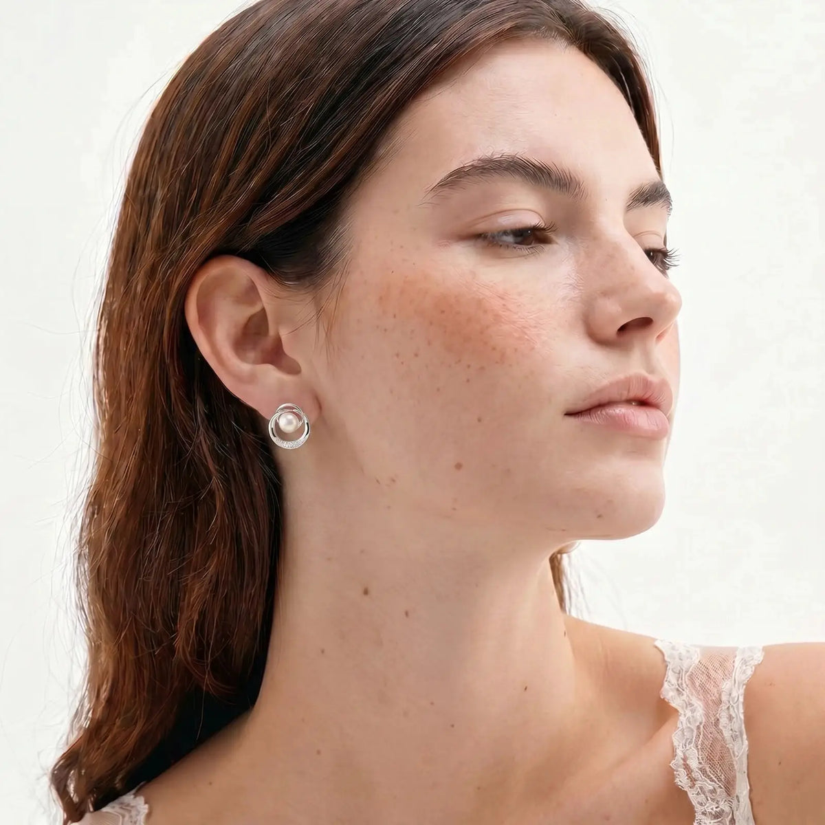 Pearl Orbit Studs by Aurora Beauty