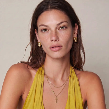 Divine Layers Cross Necklace Set by Aurora Beauty
