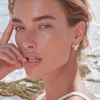 Bloom Pearl Studs by Aurora Beauty