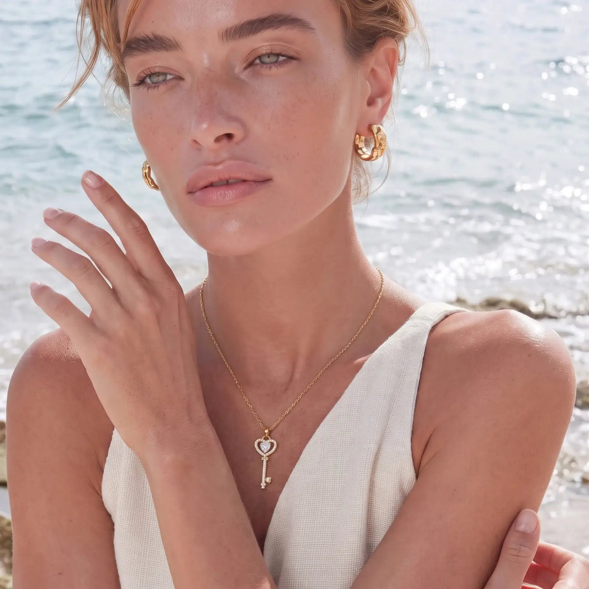 Secret Heart Key Necklace by Aurora Beauty