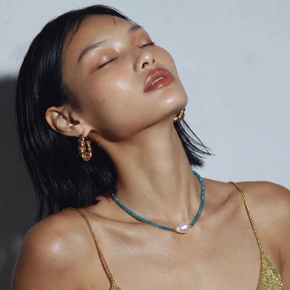 Apatite Dreams Pearl Necklace by Aurora Beauty