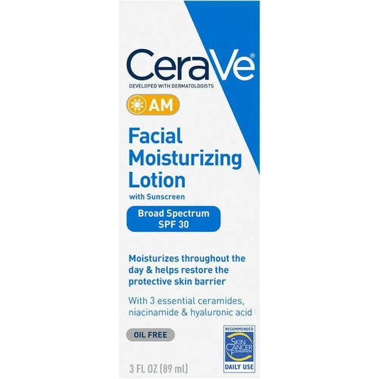 CeraVe AM Broad Spectrum Facial Moisturizing Lotion With Sunscreen, SPF 30, 3 Fl Oz by Pasteur Pharmacy