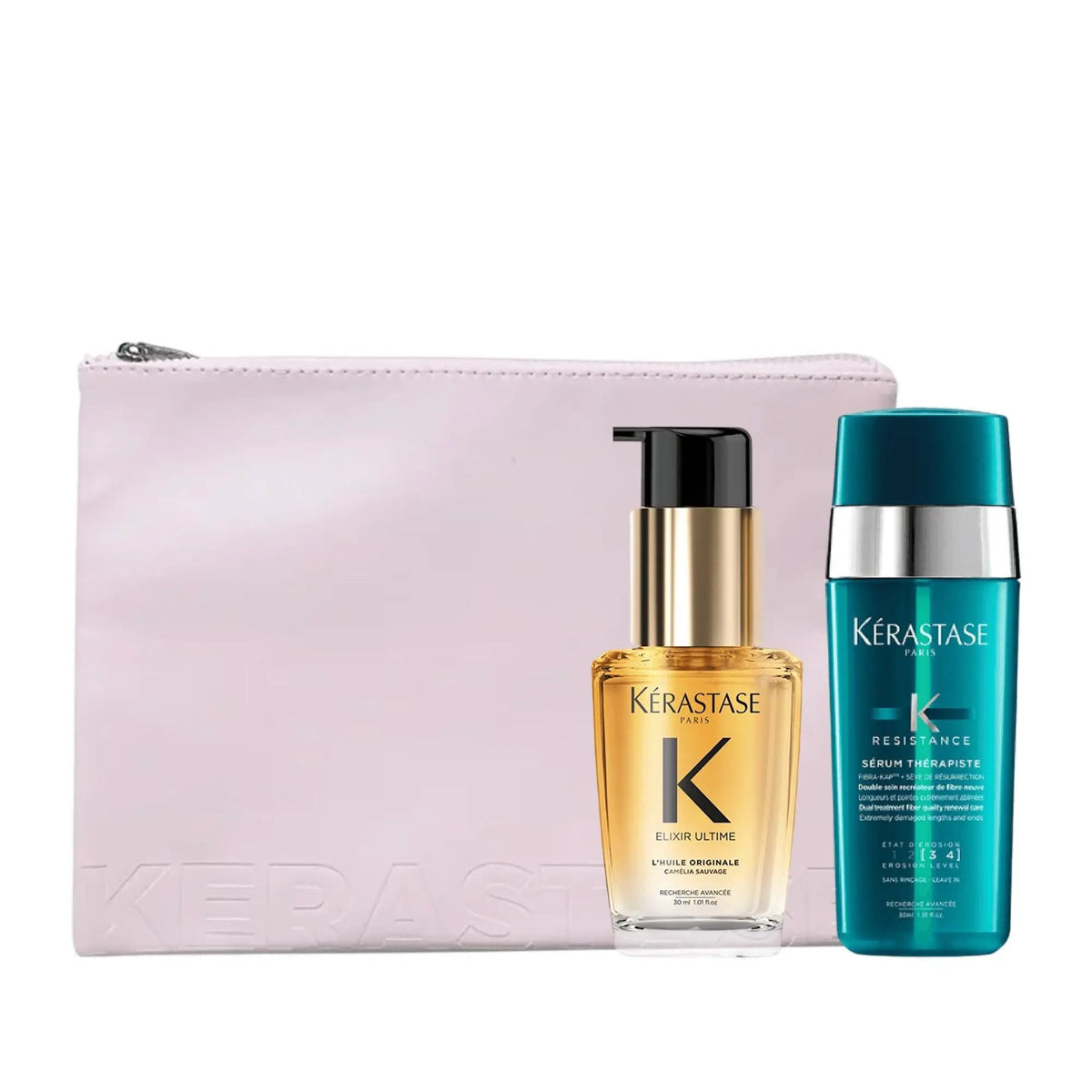 Kérastase Damaged Hair Care Set with White Flat Bag 2-Piece by Beauty Care Bag