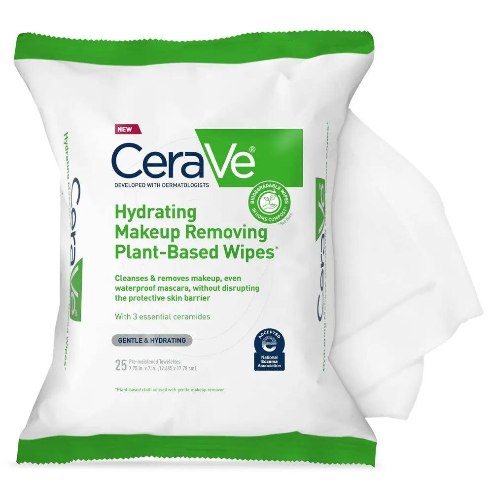 CeraVe Hydrating Makeup Removing Plant Based Wipes by Pasteur Pharmacy
