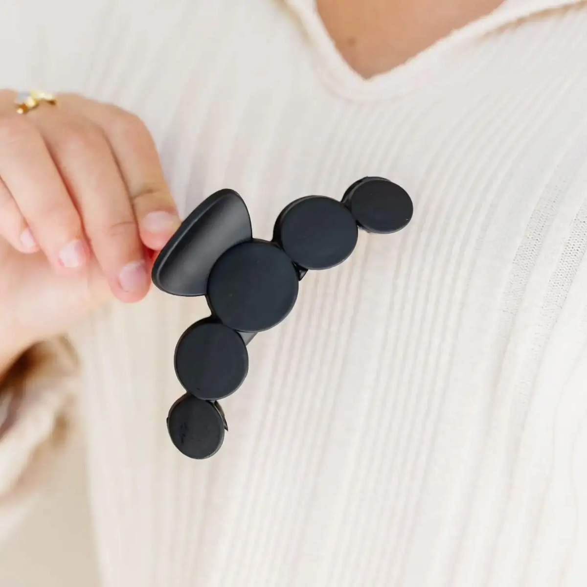 Black Circles Claw Clip by Ivy + Cloth